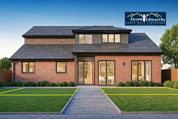 Home extension focusing on boundary line Chorley